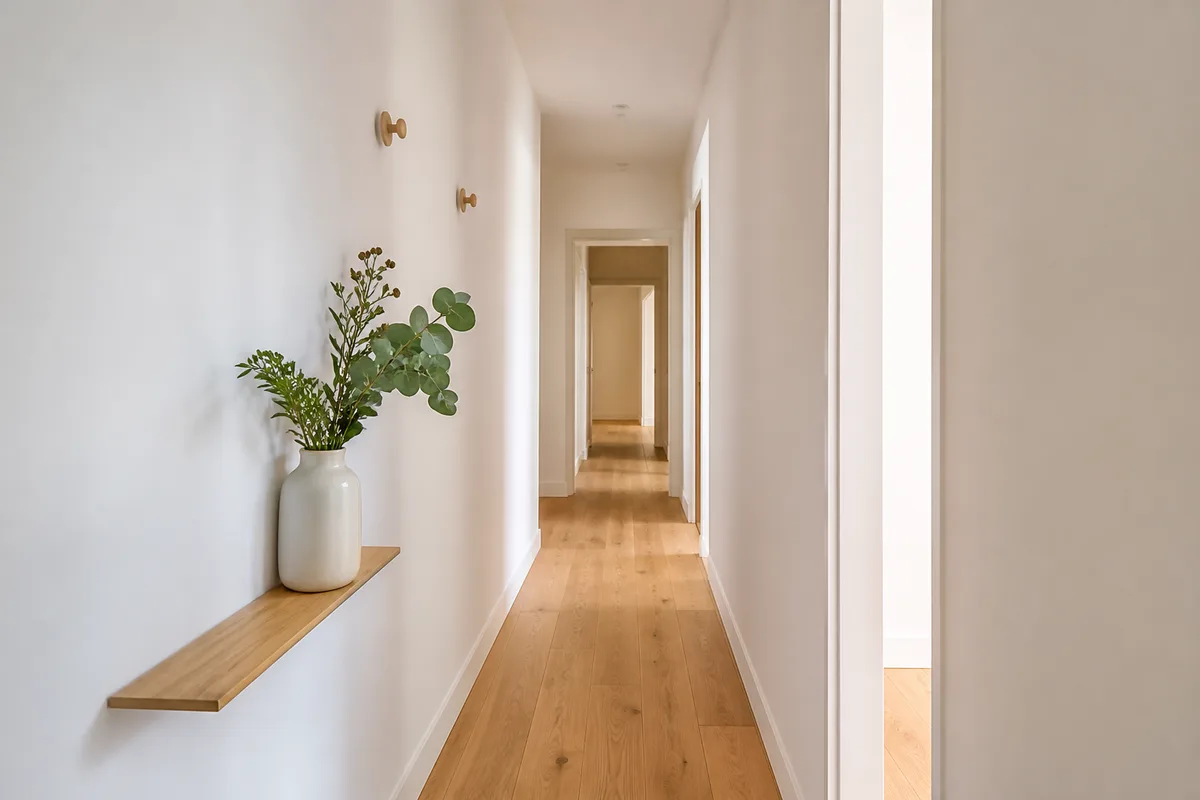 Aménager un couloir étroit : lumière, mesures et rangement